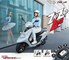 TVS Zest 110 front three-quarter view